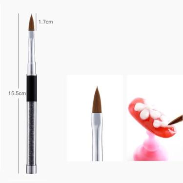 Imagem de Semme Escova Arte do Prego, 5 Escovas Profissionais do Prego Dos Pces para o Design Uv Acrílico do Prego do Gel 3d Com Cabelo de Náilon Durável e (caneta de cristal diamante negro)