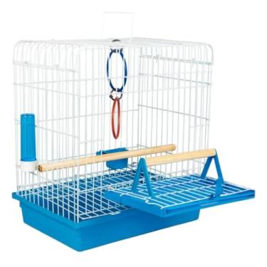 Imagem de Gaiola Calopsita Junior Metal e Plástico Resistente Segurança Jel Plast Pet Piu(Azul)