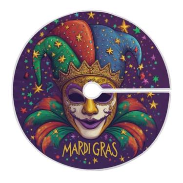 Imagem de Blueangle Saia de árvore colorida de carnaval de 90 cm para decoração de carnaval (162)