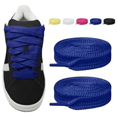 Imagem de LUMIMITUAN Cadarços gordos para Adidas Campus 00s, 16 mm, grossos, planos e largos, atacadores de substituição para tênis, Azul, 160cm/63inch