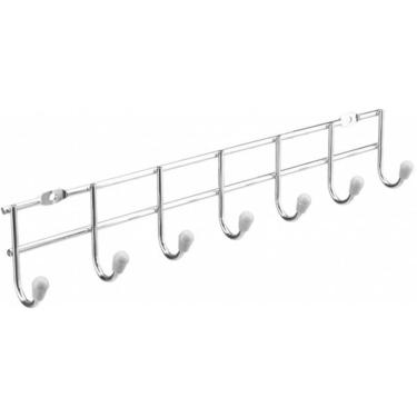 Imagem de Suporte Cabideiro 7 Ganchos para Pendurar Multiuso de Parede Lavanderia Cintos Gravatas