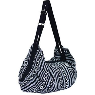 Imagem de Bolsa tiracolo Hobo Bolsa tiracolo Bolsa de ombro Bolsa carteiro Hippie Boho Boêmio Bolsa Grande, Preto, One Size, Boho