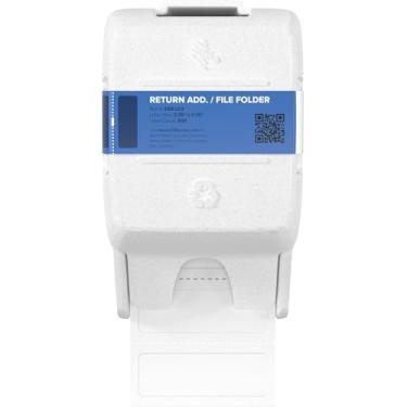 Imagem de Etiquetas Zebra ZSB Series – Papel para impressora à base de amido de batata – Cartucho reciclável para adesivos – Versátil, adesivo baseado em nuvem – Pasta de arquivo, 5,7 cm x 1,9 cm