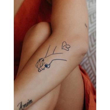 Imagem de Tatuagem de suco de ervas, semipermanente, linha minimalista, padrão de coração com duração de 7 a 14 dias, sem queda, braço, pulso, peito, abdômen, costas, ombro, pescoço, perna, corpo, adesivo, 1
