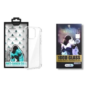 Imagem de Genérico, Kit Capa Anti Impacto + Pel. Vidro iPhone 12 Mini Full Cover Modelo:12 Mini