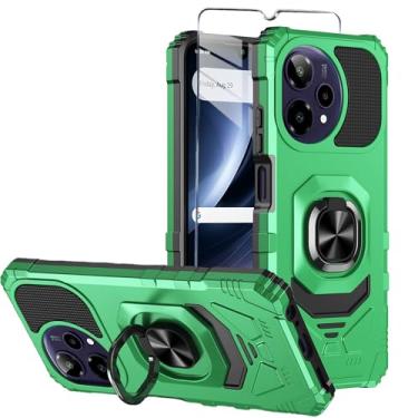 Imagem de Mocotto Capa para celular Cricket Icon Pro 2026/AT&T Motivate Pro 2 5G com protetor de tela de vidro temperado, capa protetora resistente à prova de choque de grau militar, com suporte de anel (verde)