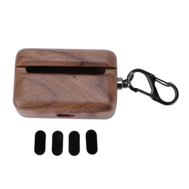 Imagem de Zyyini Capa para Fone de Ouvido, Chaveiro Feito à Mão, Capa Protetora Personalizada de Madeira de Nogueira Com Forro de Microfibra Macio para Fones de Ouvido Bluetooth Sem Fio II