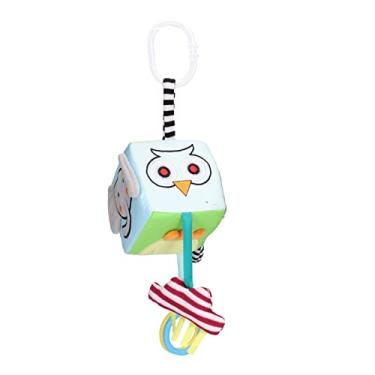 Imagem de CUOFYUNL Pano macio cúbico bebê pendurado sino seguro multifuncional carrinho de cabeceira chocalho pingente