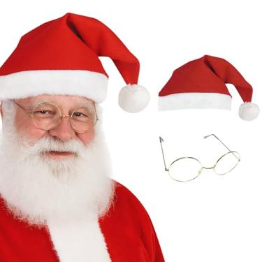 Imagem de Kit Natalino com Gorro de Natal e Óculos do Papai Noel para Fantasia e Decoração