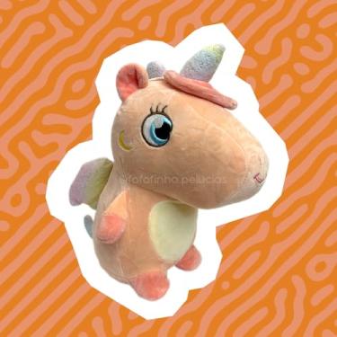 Imagem de Unicórnio Princesa de Pelúcia com Asas Coral 25cm, pelúcia fofa