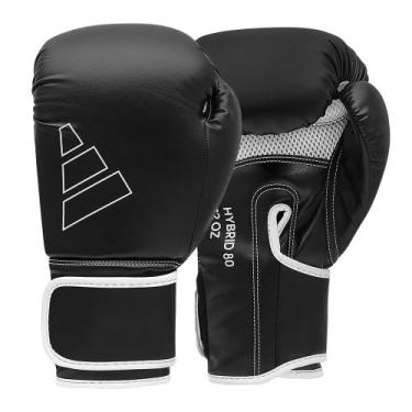 Imagem de Luva de Boxe em PU adidas Hybrid 80, Preto, Branco, 16oz