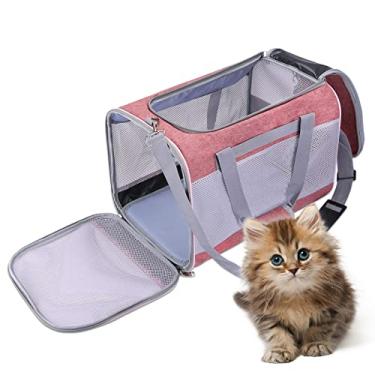 Imagem de Porta-pet para Gato e Cachorro Colapsível Saco de Viagem Pet Respirável Design Plegável em Poliéster Múltiplas Maneiras Transporte com Cinto Ombro Ajustável Alças Abertura Lateral Superior Acesso Fáci