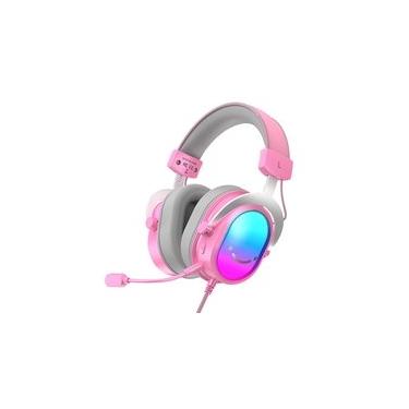 Imagem de Headset Gamer Fifine AmpliGame H16, 7.1 Surround, Microfone com Cancelamento de Ruído, para PC/PS/MAC, Rosa - H16P