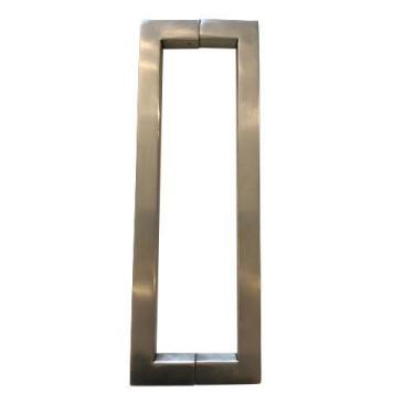 Imagem de Puxador Porta Passagem Duplo Urban Alca Quad 525/500mm 25x25 Inox Esco