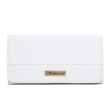 Imagem de Carteira Feminina em Couro com Textura, Múltiplos Compartimentos para Cartões (Branca)