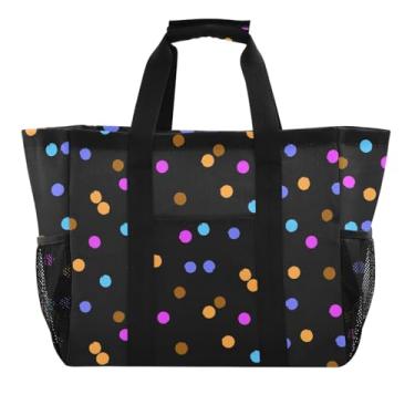 Imagem de ODAWA Bolsa de praia lavável de bolinhas, bolsa de praia para mulheres, à prova d'água