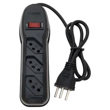 Imagem de Filtro De Linha Megatron 3 Tomadas Pp 3x0.75, Comprimento 1 Metro Preto