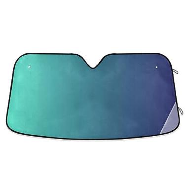 Imagem de Para-sol automotivo gradiente azul, persianas de janela de carro, proteção UV de carro, para para-brisas, acessórios de carro