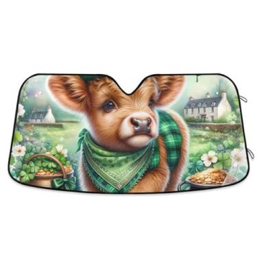 Imagem de Lucky Cow com chapéu para-brisa de carro para-sol UV e refletor de calor protege seu carro
