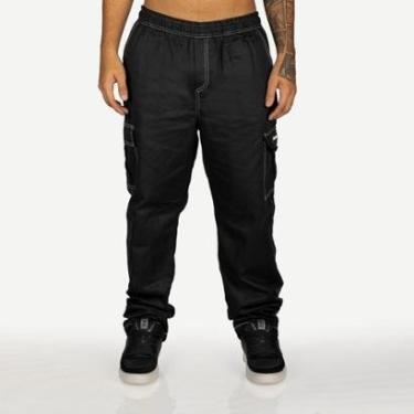 Imagem de Calça Overking Cargo Sarja Preto Prespontado-Masculino