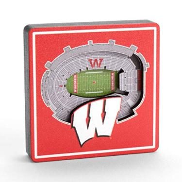 Imagem de NCAA Wisconsin Badgers - Ímã de visualização do estádio 3D do Camp Randall StadiumView Magnet3D StadiumView, cores do time, pequeno