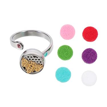 Imagem de Hemoton Anel elegante de aromaterapia, óleos essenciais orgânicos, difusor de nariz para mulheres