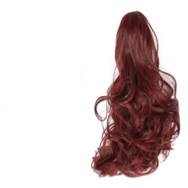 Imagem de Extensões de cabelo humano real para mulheres, extensões de cabelo encaracolado vermelho com clipe macio em extensões de cabelo humano