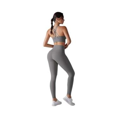 Imagem de Conjunto De Yoga Sexy Feminino Com Top Respirável E Leggings Para Fitn