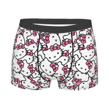 Imagem de Cuecas Boxer Masculinas Hello Kitty Confortáveis Com Estampa Sanrio, A