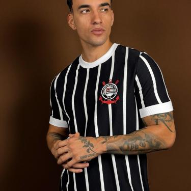 Imagem de Camisa Corinthians Retrô Preta Basílio 1977 Masculina-Masculino