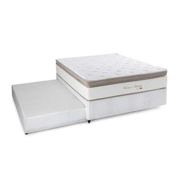 Imagem de Bicama Casal com Cama Auxiliar Herval Pallace Bambu, Molas Ensacadas, 64x138x188 cm