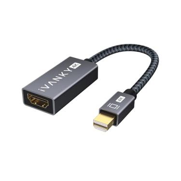 Imagem de IVANKY Adaptador Mini DisplayPort para HDMI, Mini DP (Thunderbolt) para HDMI, trançado banhado a ouro, Thunderbolt 2 para HDMI compatível com MacBook Air/Pro, Microsoft Surface Pro/Dock, monitor,