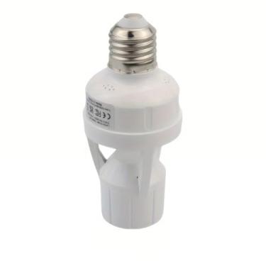 Imagem de Adaptador de lâmpada com sensor de movimento infravermelho inteligente – brilho ajustável, base de parafuso E27, suporte de lâmpada com sensor de radar liga/desliga automático