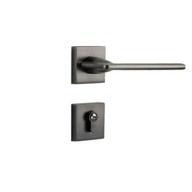 Imagem de Fechadura magnética silenciosa para casa de banho, maçaneta moderna, simples, preta, estilo americano (B9 2001 modelo de sucção magnética cinza)