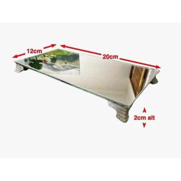 Imagem de Bandeja Decorativa Para Lavabo E Banheiro Espelhada com pés Resina - D