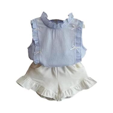 Imagem de Conjunto De Roupa De Verão Para Meninas, Camiseta Estampada, Calças Cu