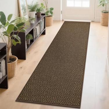 Imagem de COSY HOMEER Tapete de corredor de corredor 2'7"x10' antiderrapante lavável tapete de entrada tapete absorvente resistente a manchas tapete corredor para corredores, entrada e lavanderia, marrom