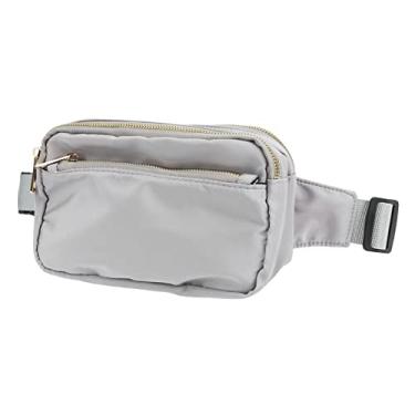 Imagem de KIMISS Pochete Versátil de Tecido de Boi para Atividades Ao Ar Livre – Ideal para Caminhadas, Corrida, Ciclismo e Viagens para Homens e Mulheres (Cinza Claro)