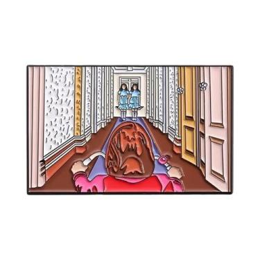 Imagem de Broche De Metal Punk Esmaltado Com Tema De Cena De Filme De Terror Gót