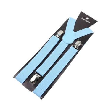 Imagem de Suspensórios Ajustáveis De Couro Elástico Em Cores Sólidas Para Homens