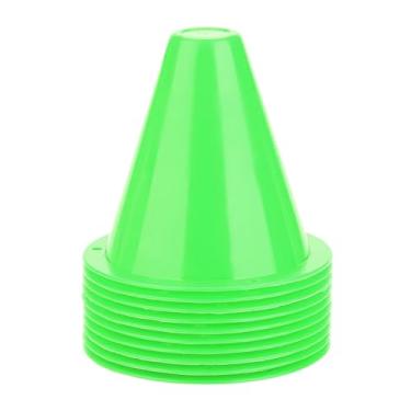 Imagem de Jwthee 10 peças de cone de treinamento de futebol, cone marcador de treinamento esportivo cones de plástico barreiras de cones de disco para futebol, patinação, futebol, basquete (verde)