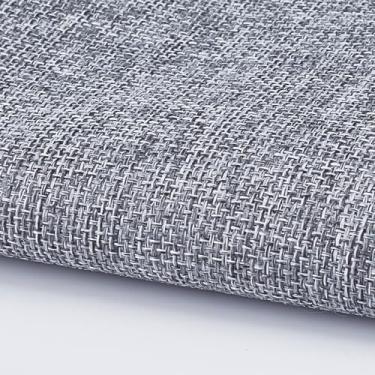 Imagem de letsinstyle Pano cinza para churrasqueira, 50 x 146 cm, tecido de alto-falante de malha estéreo de linho, capa de substituição de malha respirável para gabinete de mídia de alto-falantes de palco