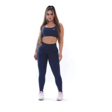 Imagem de Conjunto Top E Legging Bolso Compressão Cintura Alta Corrida - Element