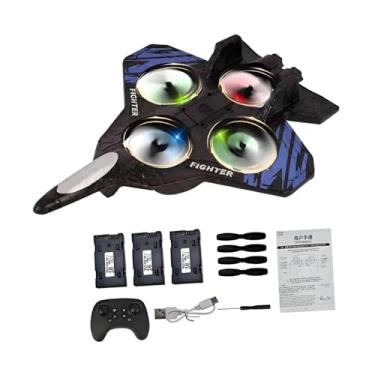 Imagem de menolana Avião de Controle Remoto RC Fácil de Controlar, Leve e com Modelo de Caça, Planador RC para Iniciantes, Adolescentes, Crianças e Meninos, Bateria Azul 3