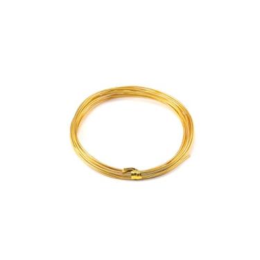 Imagem de YDJIANCAI Fio de alumínio para artesanato de 0,6 mm, rolo de fio de joias multicoloridas de 10 m para embrulho de arame, contas, escultura pequena, modelagem e designs de arte floral (cor: ouro)