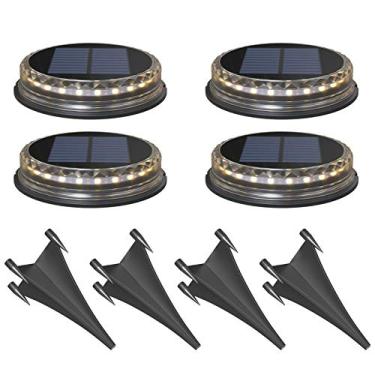 Imagem de Luzes de Deck Solar com Estaca LEDs Luz IP65 Resistente à Água - Iluminação Paisagem para Doca Escada Jardim Caminho Quintal