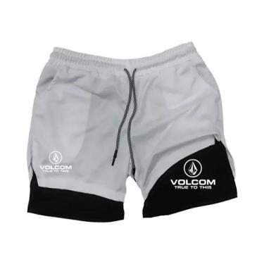 Imagem de Shorts De Corrida Cristã Masculinos VOLCOM Com Estampa 2 Em 1 Para Tre