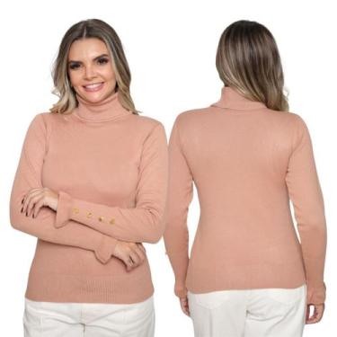 Imagem de Kit 2 Blusas Trico Manga longa com Botão Casual Inverno - GIP, Nude, Ú