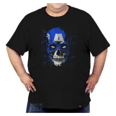 Imagem de Camiseta Plus Size Capitão América Camisa Super Herói Geek - KING OF G