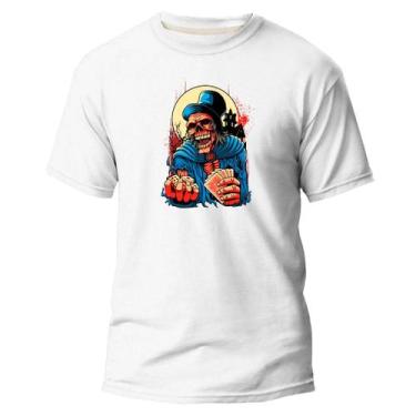 Imagem de Camiseta Algodão Premium Estampa Digital Caveira Poker DTF - Pavesi, B